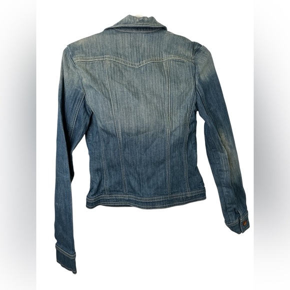 GUESS PREMIUM DENIM Womens Jacket Size Small Distressed Ripped Washed Cotton - Picture 2 of 12